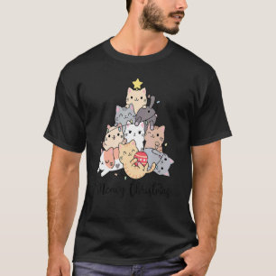 Christmas Cat Meowy Cat Mom Christmas Tree Merry C T-Shirt