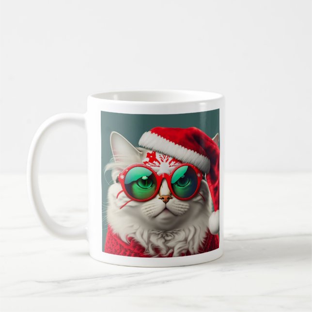 Christmas Cat Mug (Left)