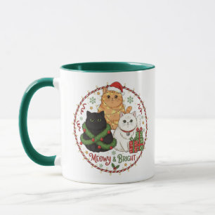 Christmas Cat Mug - Festive Holiday Coffee Cup