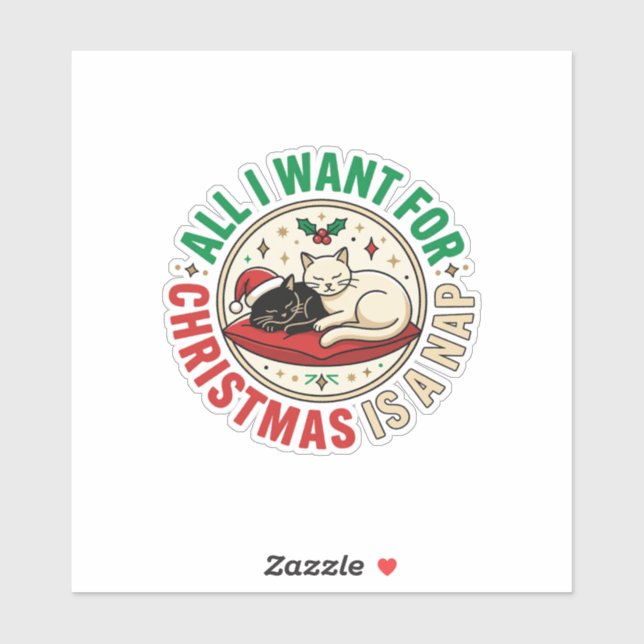 Christmas Cat Nap Holiday Design (Sheet)
