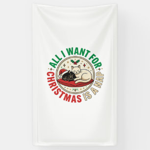 Christmas Cat Nap Holiday Design Banner