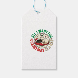 Christmas Cat Nap Holiday Design Gift Tags