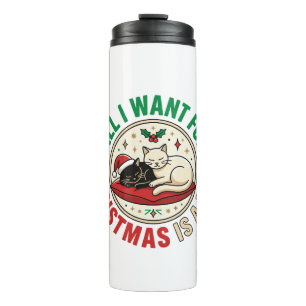 Christmas Cat Nap Holiday Design Thermal Tumbler