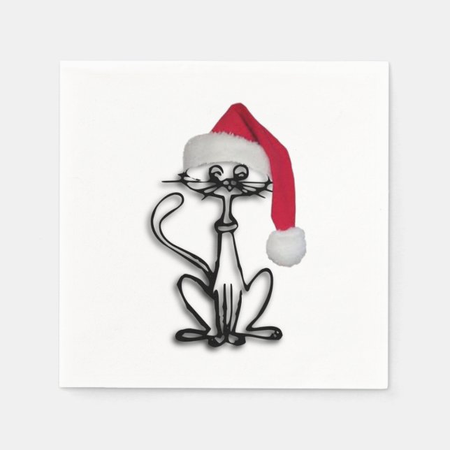 Christmas Cat Napkin (Front)