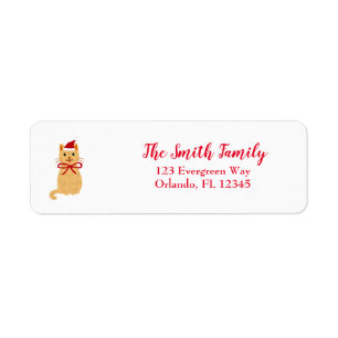 Christmas Cat Painting Return Address Label