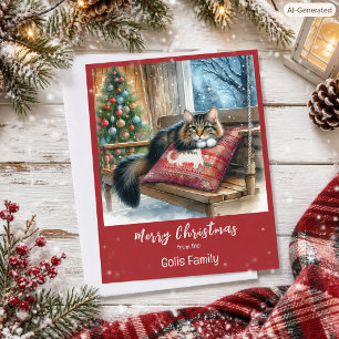 Christmas Cat Personalized Holiday Card