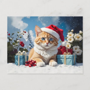 christmas cat postcard