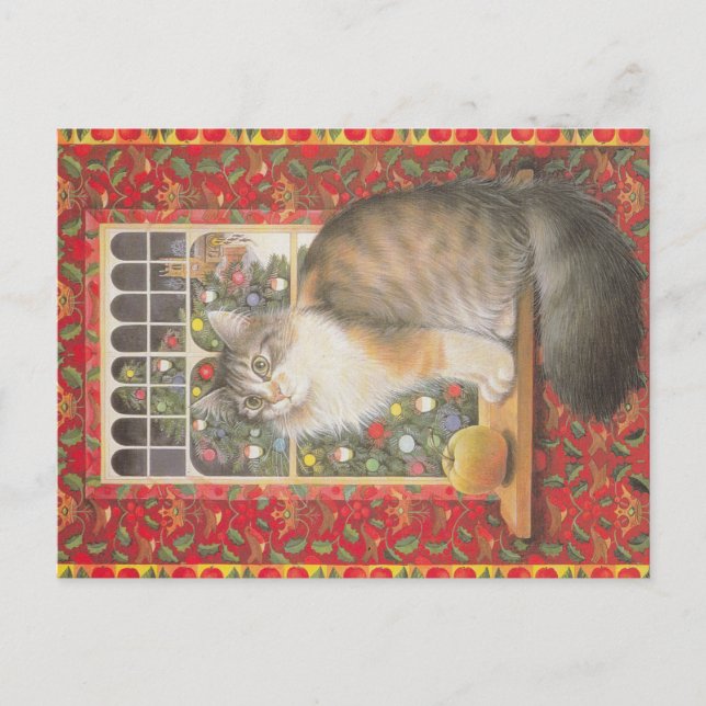 Christmas Cat postcard  (Front)