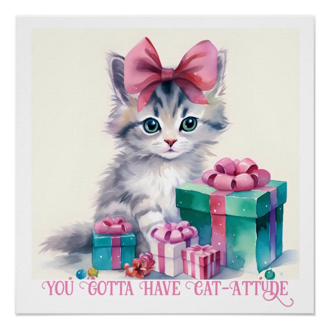 Christmas Cat Poster (Front)