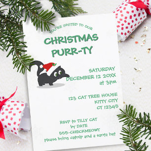 Christmas Cat Purr-ty Holiday Party Invitation