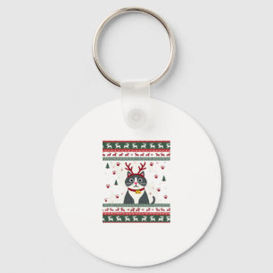 Christmas Cat Reindeer Ugly Christmas Sweater T-Sh Keychain