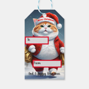 Christmas Cat Santa, Christmas Gift Tags