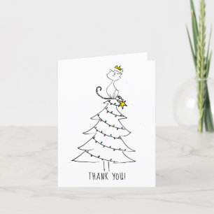 Christmas Cat Says Thank You Card