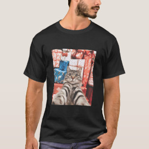 Christmas Cat Selfie Gifts Funny Cat T-Shirt