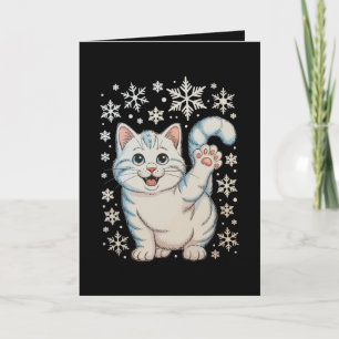 Christmas Cat Snowflakes Kitten Snow Holiday Card
