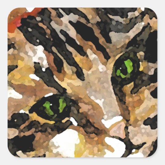 Christmas Cat Square Sticker