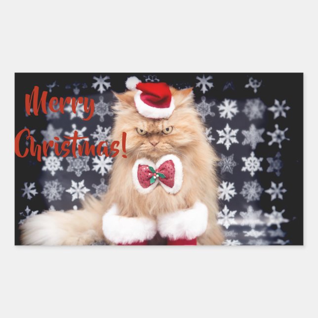 Christmas Cat Sticker (Front)