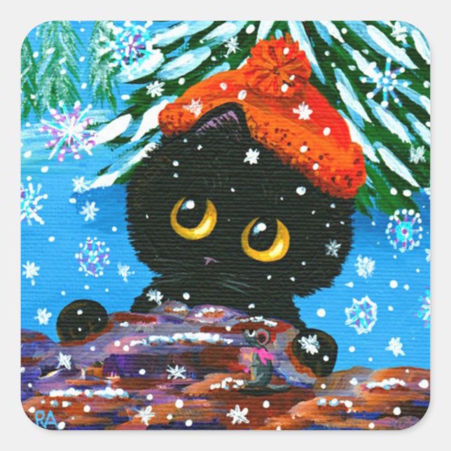 Christmas Cat Stickers Creationarts (Front)