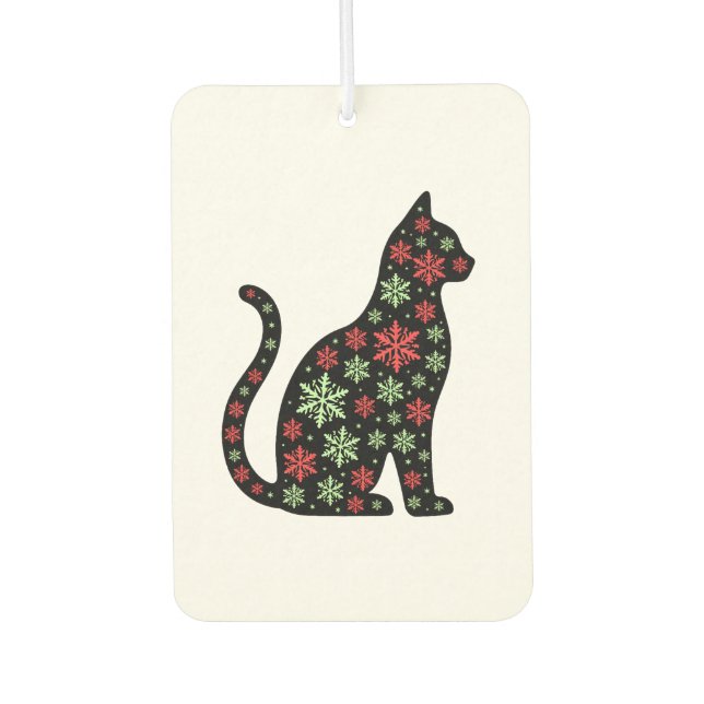 Christmas Cat T-Shirt Air Freshener (Front)