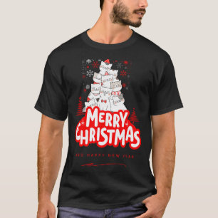 Christmas Cat Tee – Festive Kitty Holiday Art 