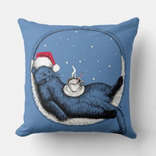 Christmas Cat Throw Pillow