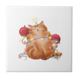 Christmas cat tile