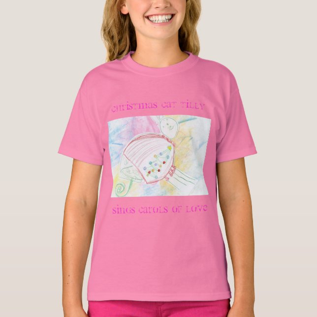 CHRISTMAS CAT TILLY T-Shirt (Front)