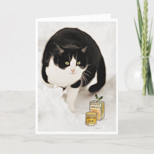 Christmas Cat Treats Holiday Card