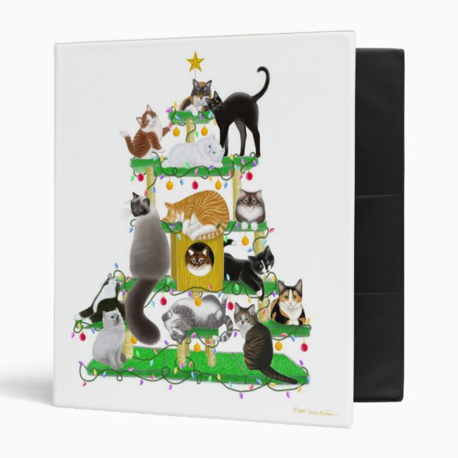 Christmas Cat Tree Avery Binder (Front/Inside)
