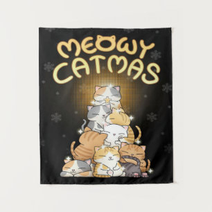 Christmas Cat Tree Blanket Tapestry