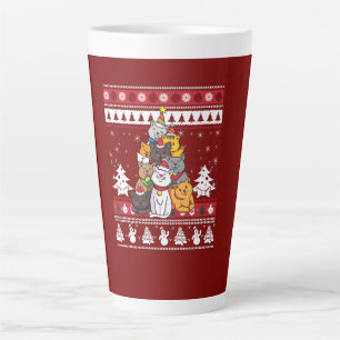 Christmas Cat Tree Latte Mug