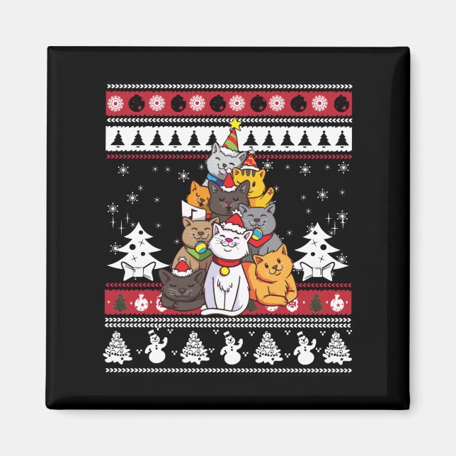 Christmas Cat Tree Magnet (Front)