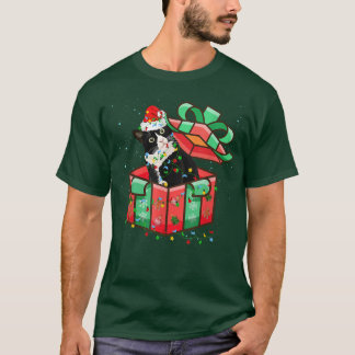 Christmas Cat Tuedo Christmas Cat Present T-Shirt