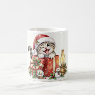 Christmas Cat with Gifts Coffee Mug