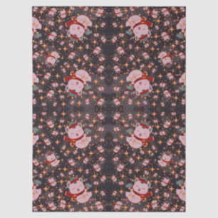 Christmas Cat With Santa Hat Tissue Paper