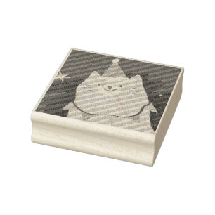 CHRISTMAS CAT Wood Art Stamp