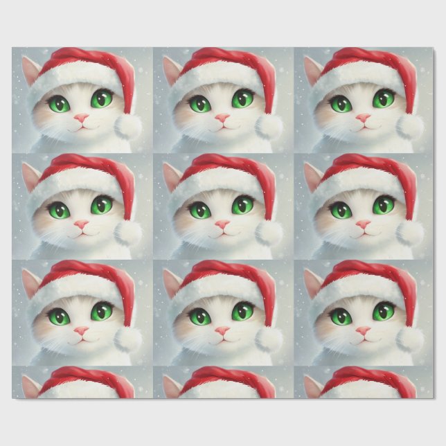 Christmas Cat  Wrapping Paper (Flat)