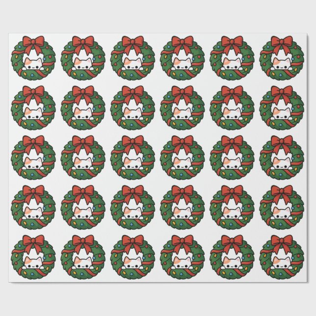 Christmas Cat Wrapping Paper (Flat)