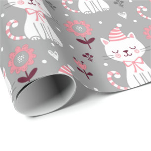 Christmas Cat Wrapping Paper Sheets