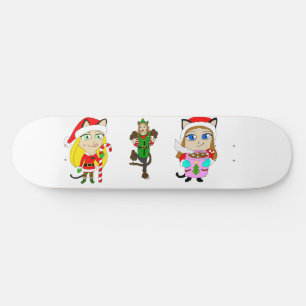 Christmas Catgirls    Skateboard