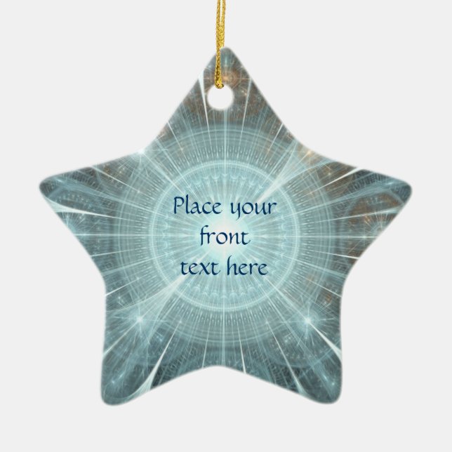 Christmas Cathedral Window Ceramic Ornament (Front)