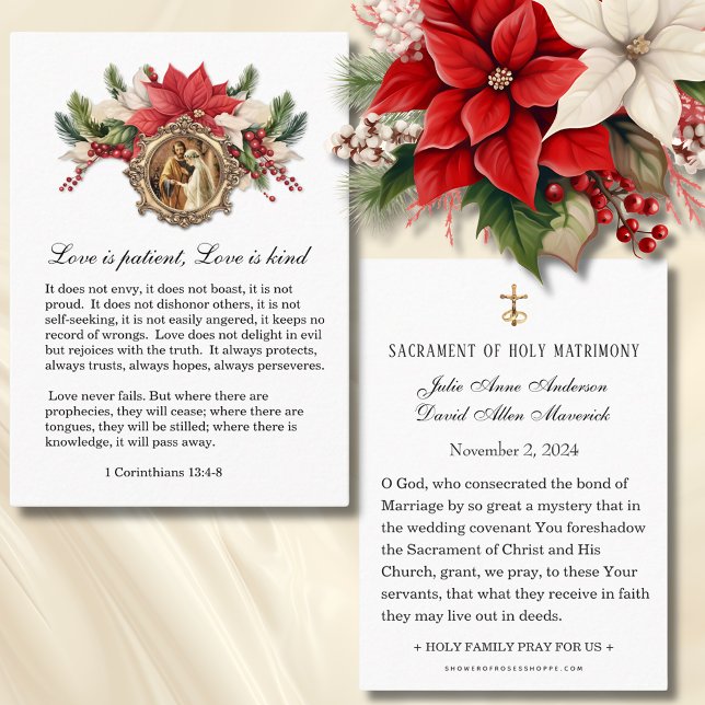 Christmas Catholic Wedding Prayer Card (Creator Uploaded)