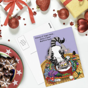 Christmas Catnip Cat Postcard