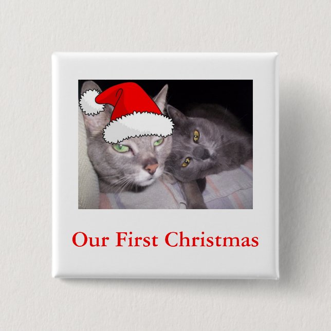 Christmas Cats 2 Inch Square Button (Front)