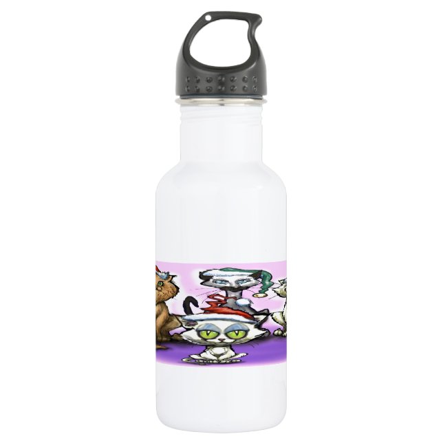 Christmas Cats 532 Ml Water Bottle (Front)