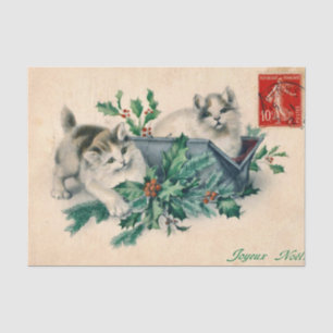 Christmas Cats Amongst Ivy and Berries Tissue Paper