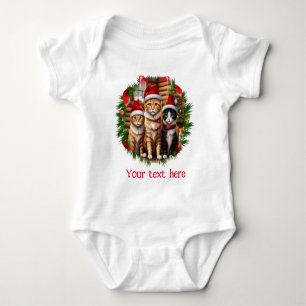 Christmas Cats Baby Bodysuit