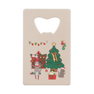 Christmas Cats Chaos Credit Card Bottle Opener