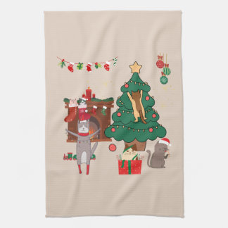 Christmas Cats Chaos Kitchen Towel