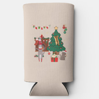 Christmas Cats Chaos Seltzer Can Cooler